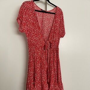 Cute Red white floral sundress